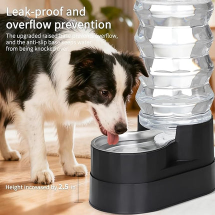 RIZZARI Automatic Dog Water Dispenser: Gravity Stainless Steel Pet Waterer - Large Capacity Water Feeder for Cats and Senior Dogs with Spine Pains - Use in Garden Garage