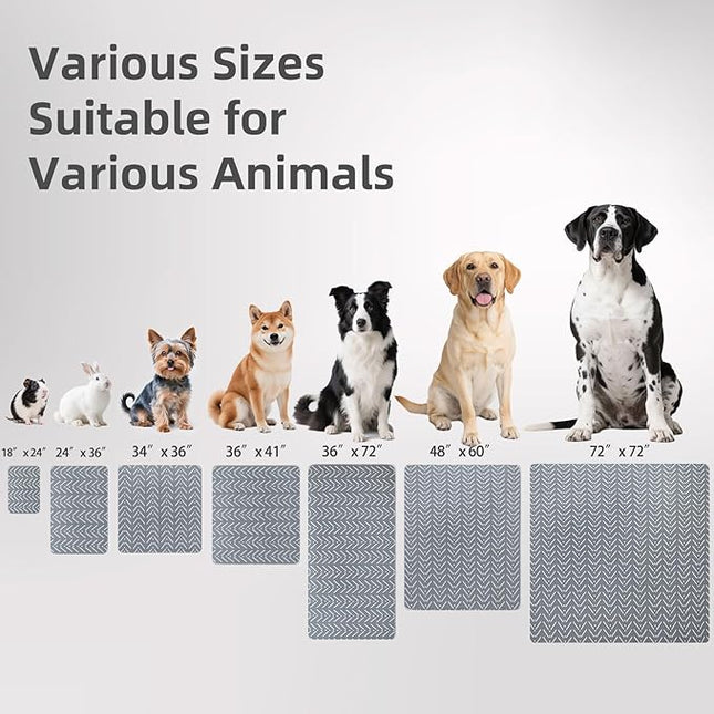 PUPTECK Reusable Dog Pee Pads, 2 Pack Non-Slip Washable Waterproof, Fast Absorbing Puppy Pads Whelping Mat, for Couch, Crate, Potty Training 48" x 60"