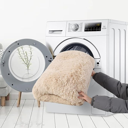 KSIIA Dog Crate Bed Washable Dog Beds for Extra Large Dogs Deluxe Plush Fluffy Comfy Thick Kennel Pad Anti-Slip & Anti-Scratch Pet Sleeping Mat, 41 x 27 Inch, Camel