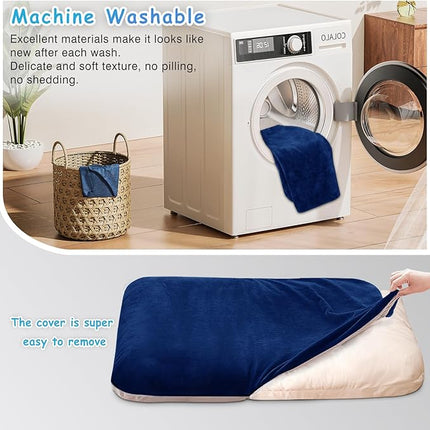 Magic Dog Super Soft Medium Dog Bed, 32 Inches Orthopedic Foam Pet Beds with Anti Slip Bottom, Dog Sleeping Mattress with Removable and Washable Cover, Blue M,32'' X 24'' X 3''