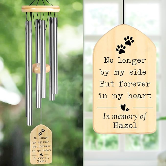 Dog Memorial Gifts for Loss of Dog, PEMIRSAYO Pet Memorial Wind Chime, Pet Memorial Gifts, Loss of Pet Sympathy Gift, Pet Remembrance Gift, Pet Loss Gifts, in Memory of Dog Cat