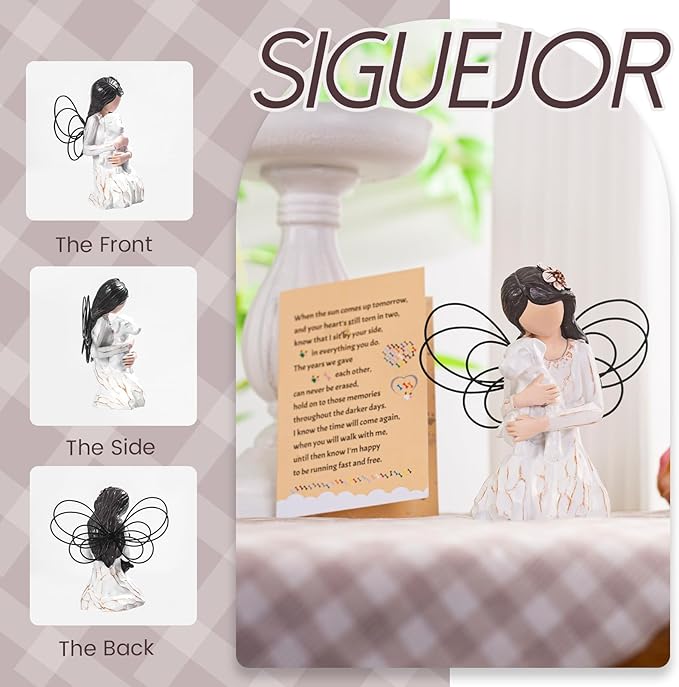 Loss of Dog Sympathy Gift, Dog Memorial Gifts, Angel Figurine, Remembrance Keepsake, Pet Sympathy Gift(White)