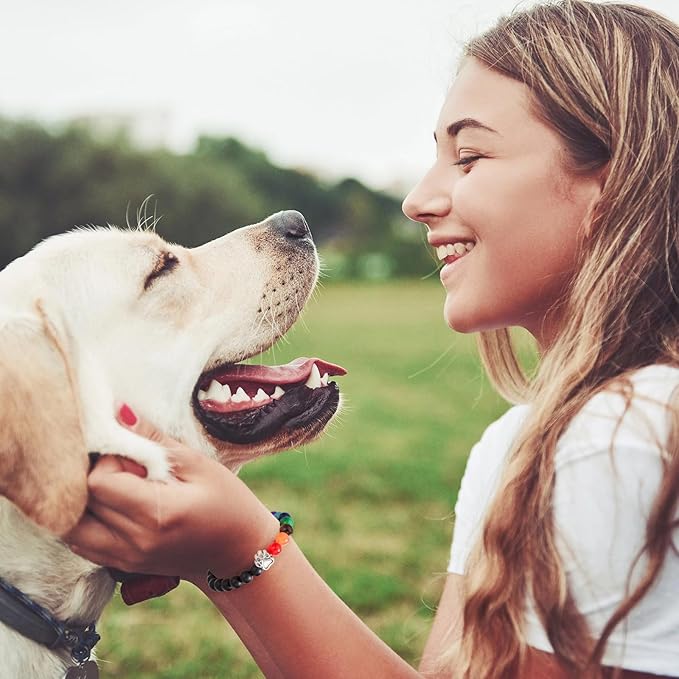 Pet Memorial Bracelet - Rainbow Bridge Memorial for Women & Men, Sympathy Gift for Loss of Dog or Cat