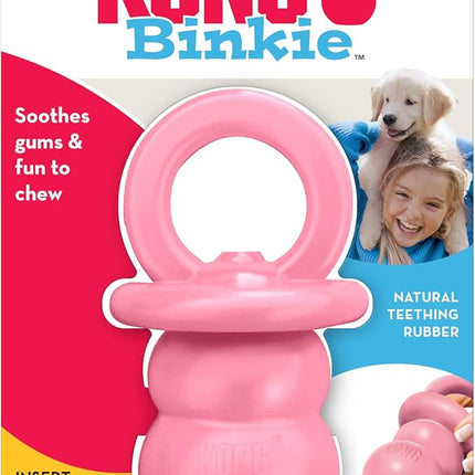 KONG Puppy Binkie - Pacifier Dog Toy for Puppies - Stuffable Treat Chew Toy for Treats - Durable Natural Rubber for Teething Puppy - for Medium Puppies - Blue