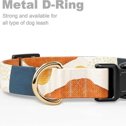 Rnivvi Dog Collar for Small Dogs, Cute Heavy Duty Adjustable Puppy Collar with Quick Release Buckle for Boy Girl & Female, Pet Accessories for Walking Running, XS Length 5/8" Width, Abstract Art