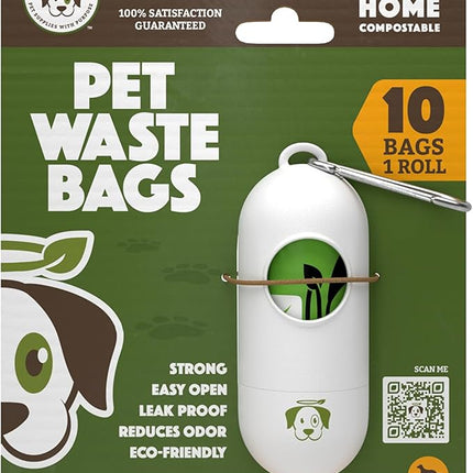 Doggy Do Good Poop Waste Bags, Unscented USDA Certified Biobased, Leak Proof, Certified Home Compostable, 10 Bags with Premium Dispenser