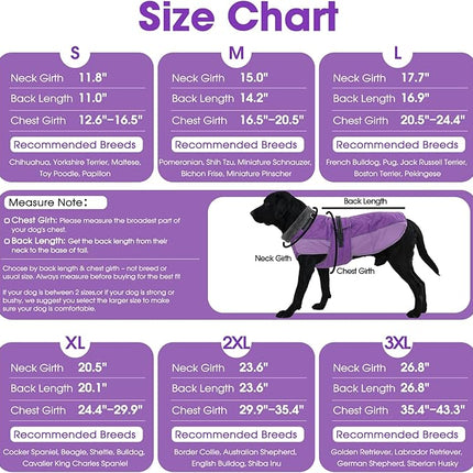 QBLEEV Warm Dog Jacket - Reflective, Adjustable Winter Coat with Turtleneck for Cold Weather, Waterproof Fleece Snowsuit for Small, Medium, Large Dogs