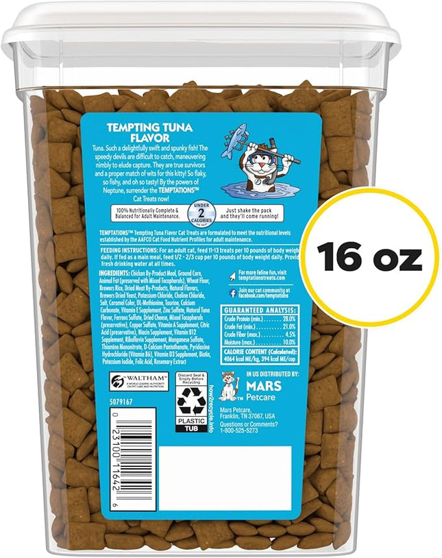 Temptations Classic Crunchy and Soft Cat Treats Tempting Tuna Flavor, 16 oz. Tub