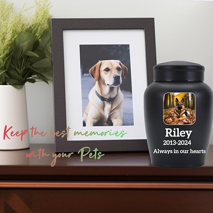 Dog Urn Personalized,Custom Pet Urns for Cats,Cat urn,Urns for Dog and Cat Ashes,Pet Memorial Gifts Square