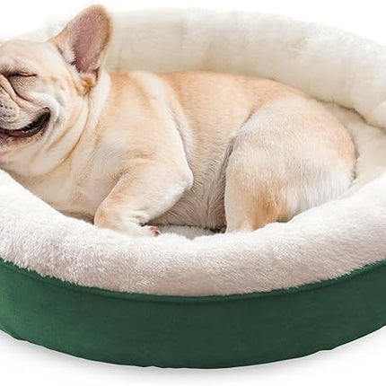 Love's cabin Round Donut Cat and Dog Cushion Bed, 30in Pet Bed for Medium or Large Dogs, Anti-Slip & Water-Resistant Bottom, Soft Durable Fabric Pet beds, Washable Calming Cat & Dog Bed Green