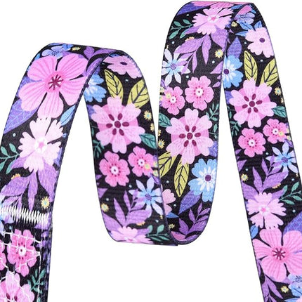 Dog Collar with Bohemia Floral Tribal Geometric Patterns - Soft Ethnic Style Collar Adjustable for Small Medium Large Dogs(Floral Pink,XS)