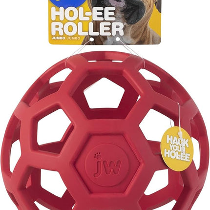 JW Pet Hol-ee Roller Dog Toy Puzzle Ball, Natural Rubber, Extra Large (7.5 Inch Diameter), Colors May Vary