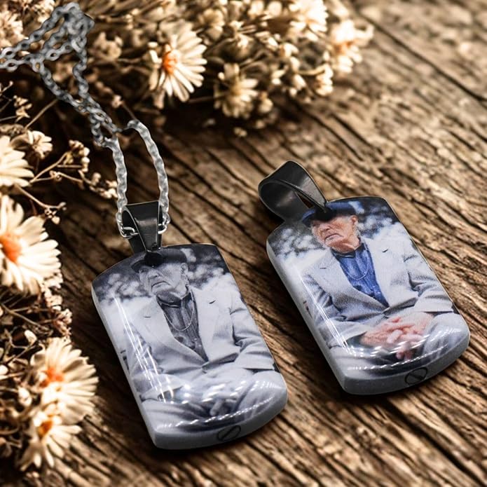 Personalized Ashes Necklace for Men Women Pet Custom Photo Text Urn Necklace Customized Engraving Holder Memorial Cremation Jewelry Keepsake Memorial Gifts