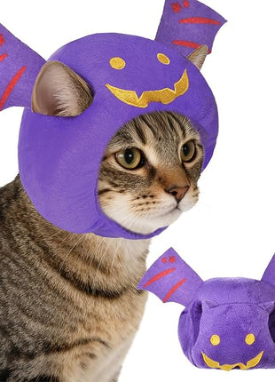 Cat Halloween Costumes Halloween Bat Wing Hat for Dogs Cats Adjustable Cute Purple Bat Cap Festival Pet Head Dress Up Accessories for Halloween Puppy Kitten Cosplay Costume Gifts