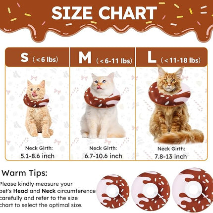 Cat Cone Collar Soft, Cat Recovery Collars for Wound Healing Cute Adjustable Kittens Cones to Stop Licking Comfortable Lightweight Neck Elizabethan Collars for Kittens