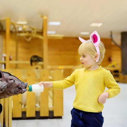 Beviliu Pig Ears Headband - Animal Pig Ears Costume for Adult, Cat Dog Bunny Fox Ears Headwear for Halloween Christmas Animal Theme Party Cosplay, 2Pack