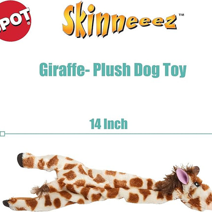 SPOT Skinneeez Giraffe 14 Inch Stuffing-Free Plush Squeaky Dog Toy – Soft Interactive Chew Toy for Small and Medium Dogs – Mess-Free Play for Light & Moderate Chewers