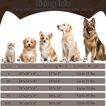 Dog Beds Large Sized Dog and Cats, 32in Pet Beds for Large Pet, Washable Indestructible Extra Large Dog Bed (Coffee)