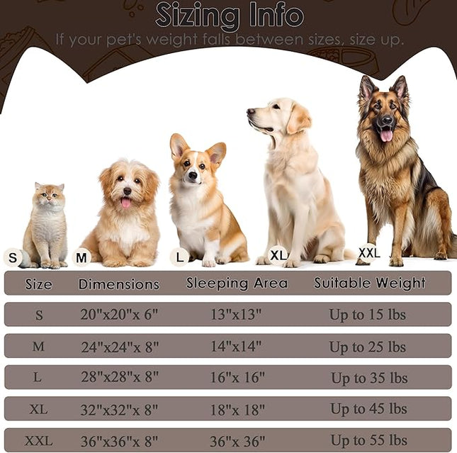 Extra Large Dog Beds, 36 Inch Human Dog Anxiety Relief Comfort Bed, Indestructible & Chew Proof Pet Beds (Coffee)