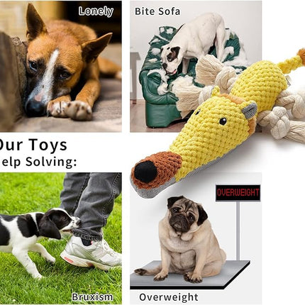 Dog Toys, Dog Plush Toy for Large Breed, Cute Squeaky Dogs Toy with Crinkle Paper, Puppy Stuffed Animal Chew Toys for Small, Middle, Large Breed (Lion)