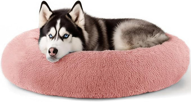 Extra Large Dog Beds, 36 Inch Human Dog Anxiety Relief Comfort Bed, Indestructible & Chew Proof Pet Beds (Pink)