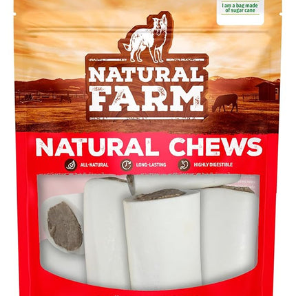 Natural Farm Sweet Potato Filled Bones (3-4 Inch, 6 Pack), Limited Ingredient, Natural Stuffed Dental Dog Bone Treats for Dogs, Made with Real Beef & Sweet Potato