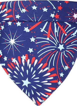BinaryABC USA Flag Dog Bandana,American Flags Dog Bandana Pet Scarfs,4th of July American Independence Day Pet Decorations (Fireworks)