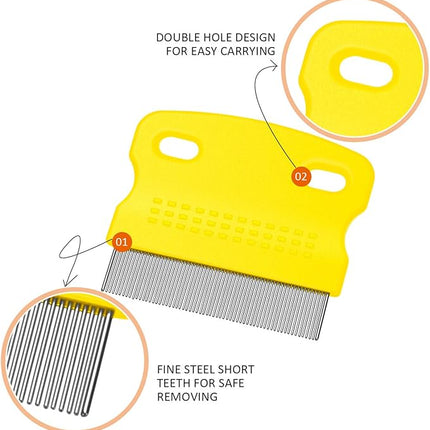 6 Pieces Pet Lice Combs Dog Grooming Flea Cat Tear Stain Comb for Removal Dandruff, Hair Stain, Nit(Pink, Green, Purple, Yellow)