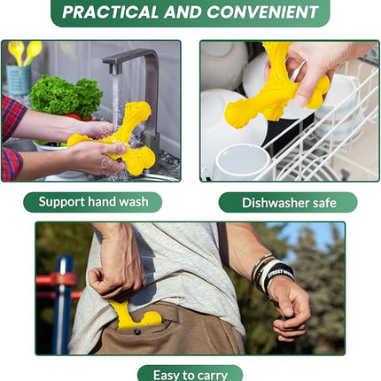 Dog Chew Toys for Aggressive Chewers Large Breed,Indestructible Bones Toy，Durable Cleaning Toothbrush Natural Rubber Dog Toys… (Yellow)
