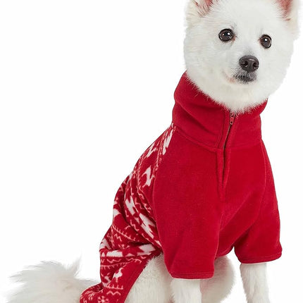 Blueberry Pet Dog Christmas Sweater - Warm & Soft Ugly Reindeer & Snowflake Fleece Jacket, Back Length 18" - Award-Winning Dog Sweater, America's Best Petcare Brands 2022 & 2021
