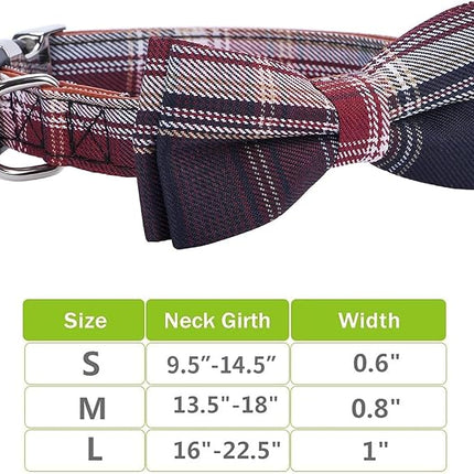 Faleela Soft &Comfy Bowtie Dog Collar,Detachable and Adjustable Bow Tie Collar,for Small Medium Large Pet (Red and White, Small (Pack of 1))