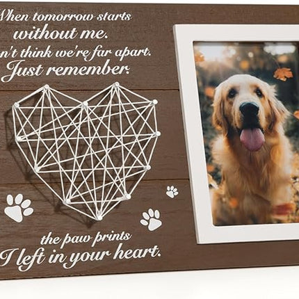 Pet Memorial Gifts, Pet Loss Memorial Frame Leave Paw Prints on our Hearts, Paw Prints Sympathy Frame Gift for Loss of Dog and Cat