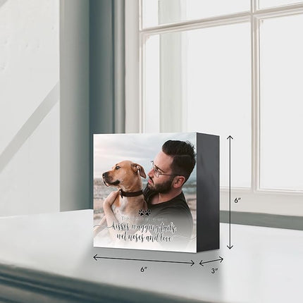 LifeSong Milestones Wooden Shadow Box Cremation Urn for Pet Ashes| Urns for Ashes of Deceased Pet Dog Cat| Sympathy Keepsake 6x6