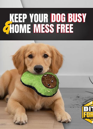 Bite Force - Durable & Strong Dog Toy Avocado Squeaker, Kevlar-Reinforced for Aggressive Chewers for Small Medium Large Dogs - Green.