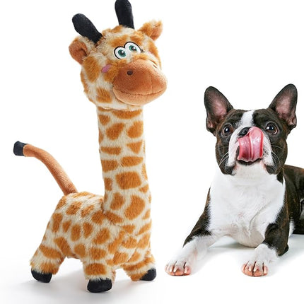 Nocciola Twistable Giraffe Pup Dog Toy, Interactive Stuffed Plush Crinkle Puppy Supplies for Small Medium Breeds to Keep Them Busy