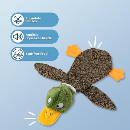 Best Pet Supplies Squeaky Dog Toys with Soft Durable Fabric for Small, Medium and Large Pets Interactive Toy for Indoor Play, Supports Active Biting and Play - 1Wild Duck, Large