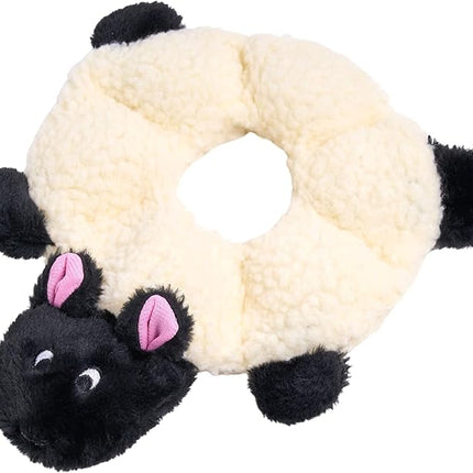 ZippyPaws Loopy - No Stuffing Dog Toys to Keep Them Busy, for Small, Medium, & Large Dogs, Squeaky Pet Toy for Boredom, Unstuffed Chew Toy, Soft Plush Puppy Products, Sheep - 10"