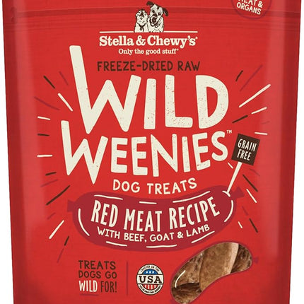 Stella & Chewy's Freeze-Dried Raw Wild Weenies Dog Treats - High-Protein Training Treats for Dogs & Puppies - All-Natural Red Meat Recipe with 97% Meat & Organs - USA Made - 3.25 oz Bag