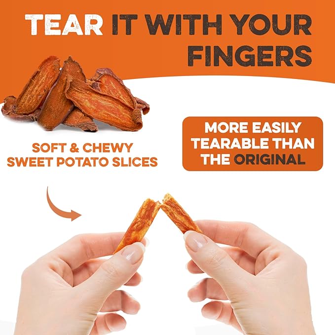 Sweet Potato Slices For Dogs - Soft & Chewy - Single Ingredient Dog Treats, Healthy 100% Natural Sweet Potato Dog Treats With No Added Preservatives - Softer & Great For Puppies Or Senior Dogs (14oz)