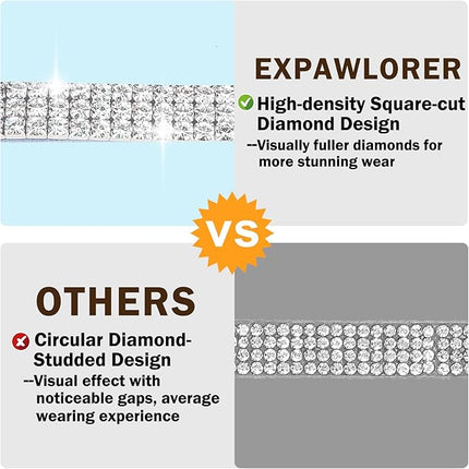 EXPAWLORER Soft Velvet Safe Cat Collars for Girl Cats - Rhinestones Bling Diamante Adjustable Collars Breakaway- Chirstmas Cat Clollar Gifts with Bells for Boy Cats Kitty and Small Dogs