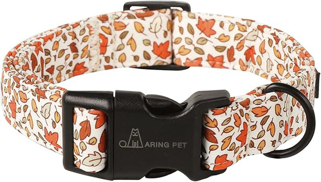 ARING PET Fall Dog Collars, Cute Autumn Maple Leaves Pet Collar with Quick Release Buckle for Small Medium Large Girl Boy Dogs-XS