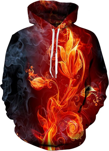 Yasswete Unisex Adults 3D Printed Fashion Hoodies for Men Women Pullover Novelty Sweatshirts with Big Pockets