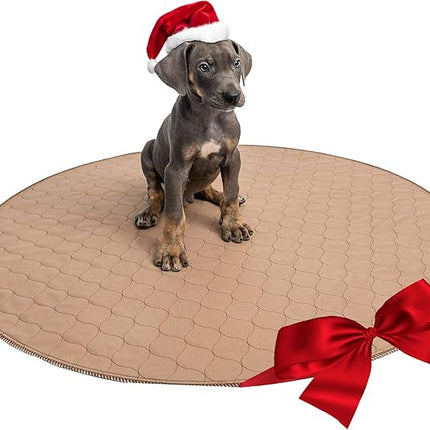 EZwhelp Reusable Dog Pee Pad, Washable Waterproof Mat for Dog Potty Training or Whelping Pad, Round, 48 Inch