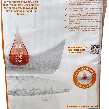 WizSmart Heavyweight Dog Pee Pads for Large Dogs, Puppies, Seniors – Ultra Absorbent, Leak Proof, Odor Control, Quick Dry, Training Pads with Stay Put Tabs – 23.5" x 22", 10 Cup Capacity