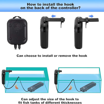 AQQA Submersible Aquarium Heater,100W/200W/300W/500W/800W/1000W/1200W Fish Tank Heater,External Temperature Controller LED Temperature Display,Suitable for Saltwater and Freshwater(800W)