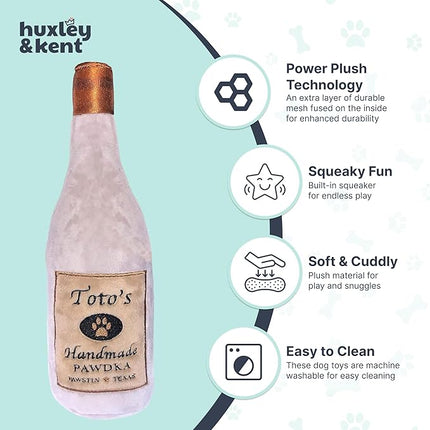 Huxley & Kent Funny Dog Toy w/Squeaker – Power Plush Squeaky Dog Toys for Small, Medium & Large Dogs – Soft Stuffed Animal for Indoor Play & Fetch - Toto's Pawdka, Large