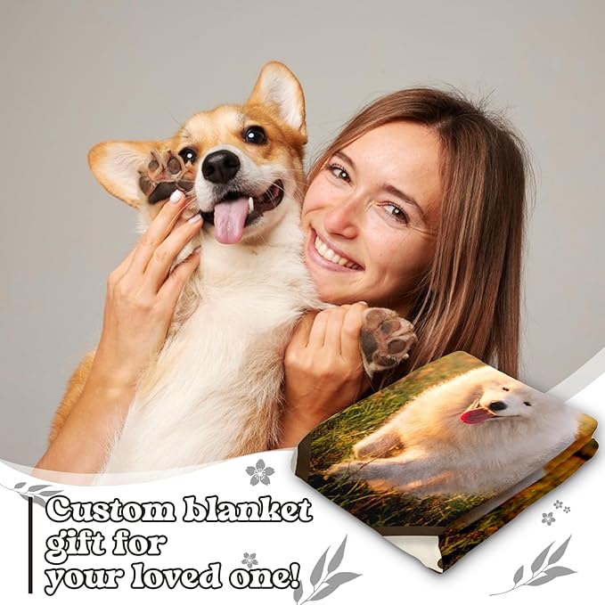 WFR Personalized Pet Memorial Throw Blanket with Photo-Pet Memorial Gifts for Dogs Cats Loss of Dog Sympathy Gift Bereavement Remembrance Passing Away Gifts,Pet Picture Blanket (5-Photos)