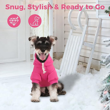 BINGPET Little Miss Attitude Dog Sweater with Hood and Leash Hole,Warm Fleece Dog Hoodie & Winter Coat for Small to Large Dogs,Cold Weather Pet Clothes(Medium)