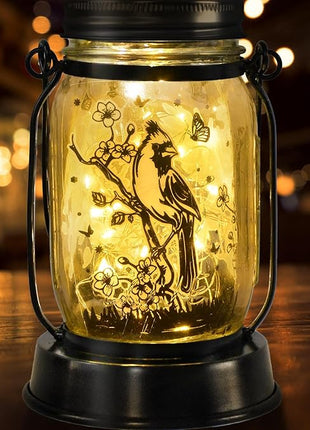 Cardinal Gifts for Women/Men Cardinal Solar Lanterns Mom Grandma Birthday Present Lantern Memorial Lights Solar Garden Decoration Outside for Yard, Patio,Backyard,Porch Torches