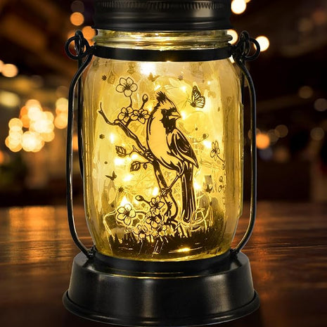 Cardinal Gifts for Women/Men Cardinal Solar Lanterns Mom Grandma Birthday Present Lantern Memorial Lights Solar Garden Decoration Outside for Yard, Patio,Backyard,Porch Torches